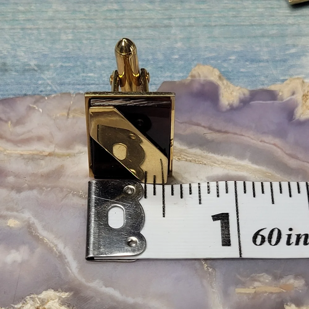 Swank Gold and Brown Cufflinks